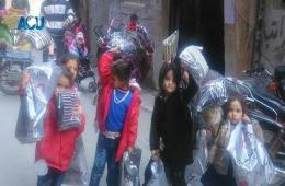 2400 health kits distributed to displaced people from Yarmouk camp in the neighboring towns.  	