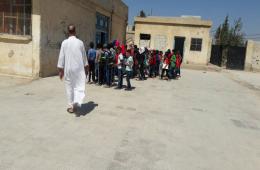 After being homelessness, students of “Jileen” camp in south Syria return to school