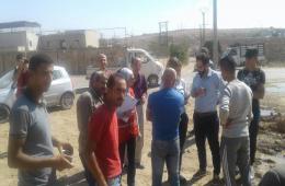 The Red Cross takes a tour in the Handarat refugee camp in Aleppo