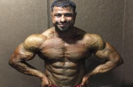 A Palestinian-Syrian bodybuilder participates in “MASL SHOW” in Dubai