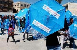 Palestinian-Syrian students in Lebanon fly kites to demand UNRWA’s support
