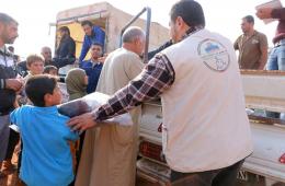 Humanitarian Aids Handed Over to Palestinian Refugees North of Syria