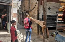 Aid Materials Collected for Inhabitants of Houses Destroyed by Fire in AlNeirab Camp