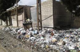Trash Mounds Piled Up in AlHusainiya Camp for Palestinian Refugees