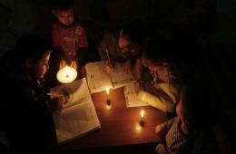 Palestinian Students in Syria Displacement Camp Revise for Exams on Candle Light